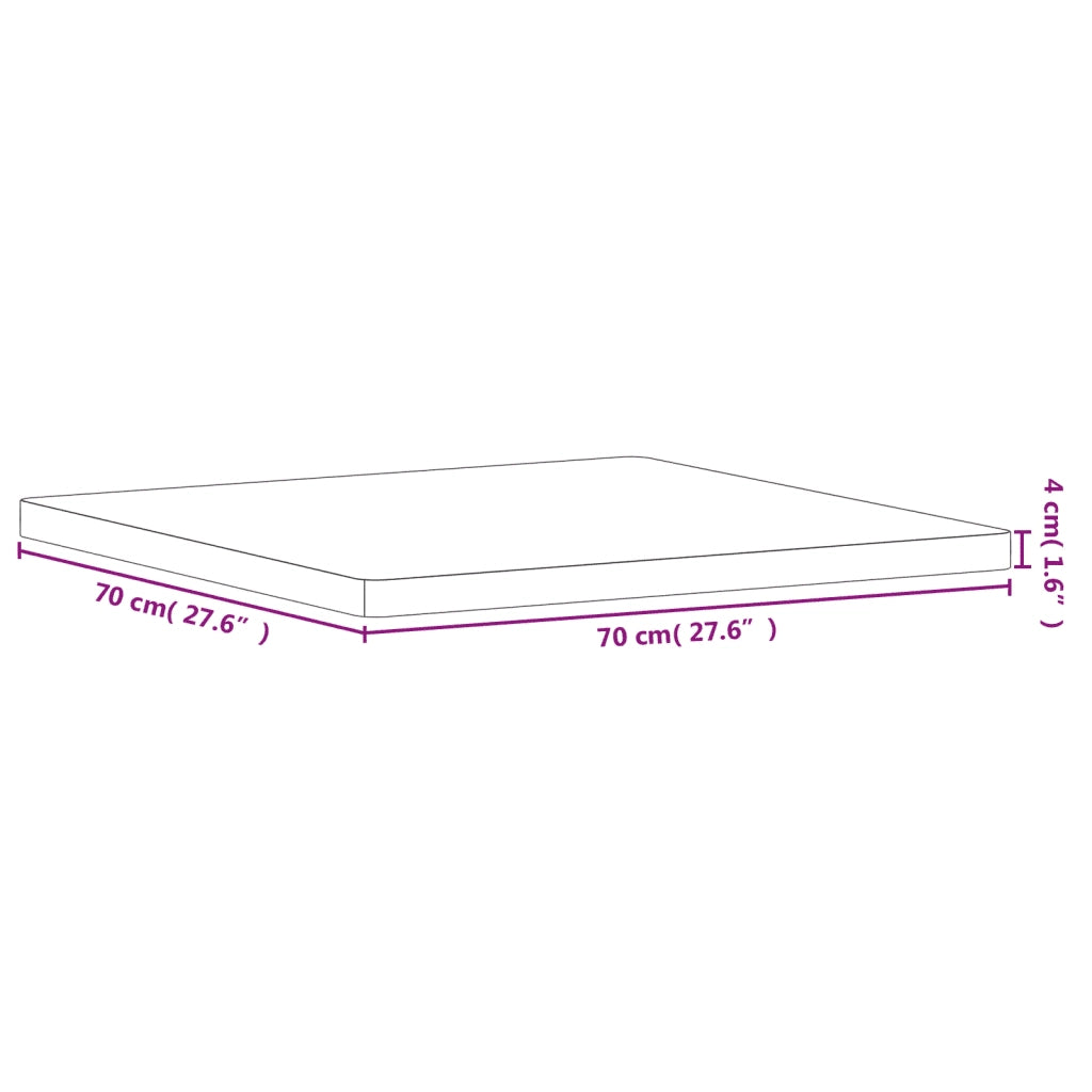 Piano per Tavolo 70x70x4 cm Quadrato Legno Massello di Faggio 355981