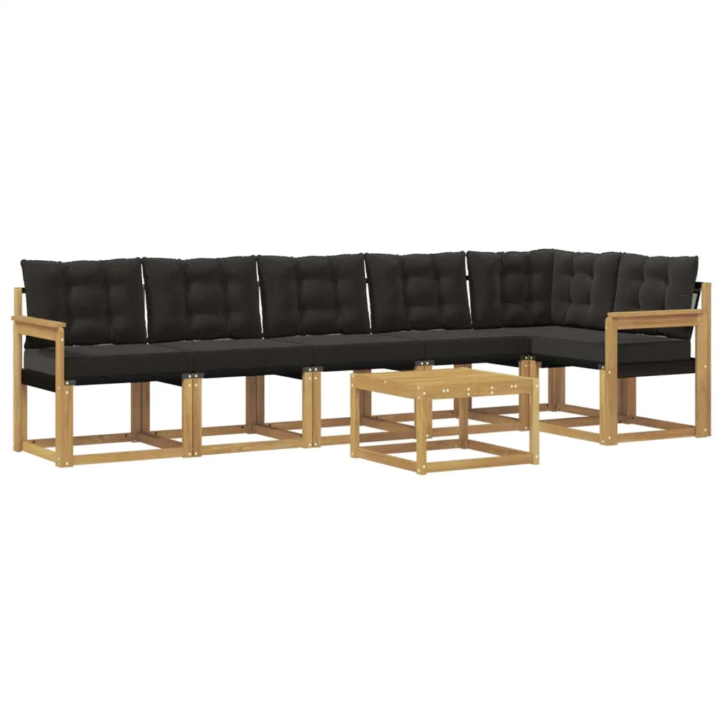 Set di divani da esterno 7 pz Bianco e Nero 3389542