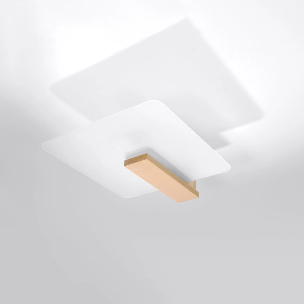 Plafoniera NORKKA scandinava bianca legno 2xE27 Pure Lume