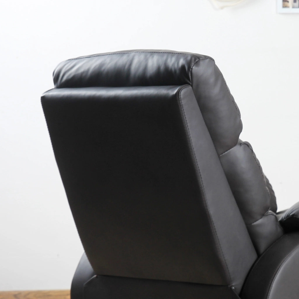 EasyComfort Poltrona Relax per Interni, Reclinabile Manualmente con Cuscino Imbottito, in Pelle PU e Acciaio, 75x92x99 cm, Marrone