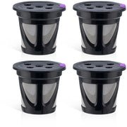 Adatto per capsule K-cup Keurig 2.0, riciclabile, riempibile con caffè, con 5 fori, contenitore capsule K-cup, filtro a 5 fori K-cup, stile 1, nero, 4 pezzi
