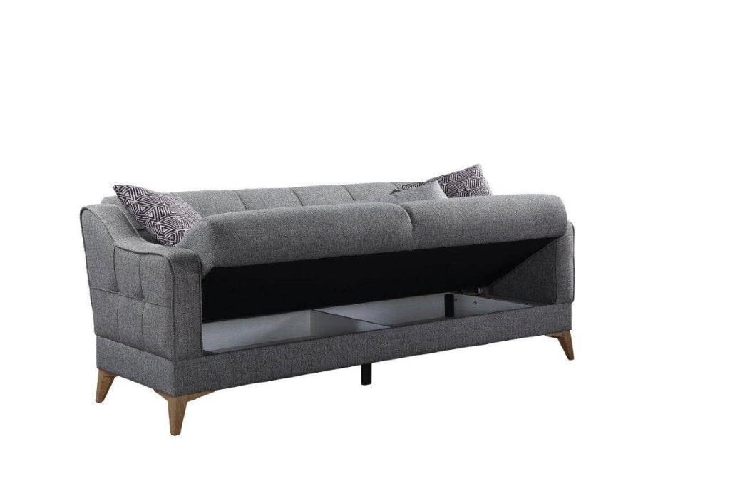 Argia, Divano Letto 3 Posti Contenitore, 82x207 cm Nero