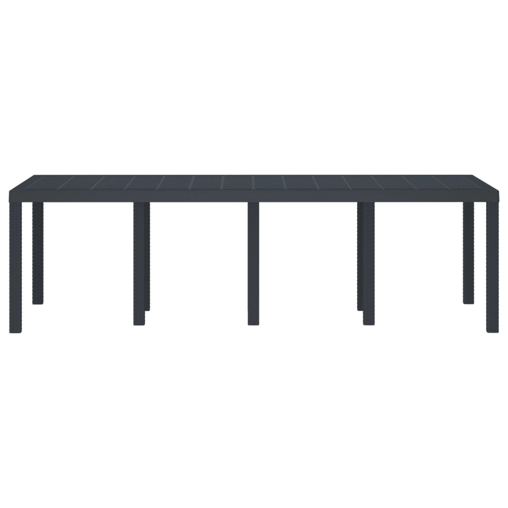 Tavolo da Giardino Antracite 250x100x73 cm Poly Rattan