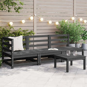 Salotto da Giardino-Set Divani da Giardino 3 pz Grigi in Legno Massello di Pino