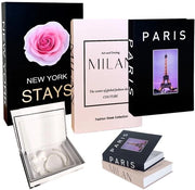 Set di libri decorativi - 3 pezzi - Cassetto decorativo - Libri finti - Decorazione per libreria - Cartone di alta qualità - 28x19 cm - Libri finti
