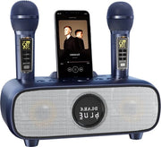 Set di karaoke portatile con microfono Bluetooth per adulti e bambini - 2 supporti UHF/USB/TF-scheda/AUX-in - sistema di diffusione PA per feste a casa blu