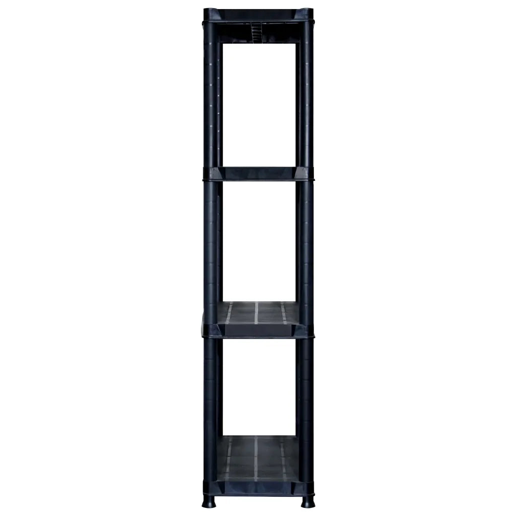 Scaffale a 4 Ripiani Nero 183x30,5x130 cm in Plastica 3059855