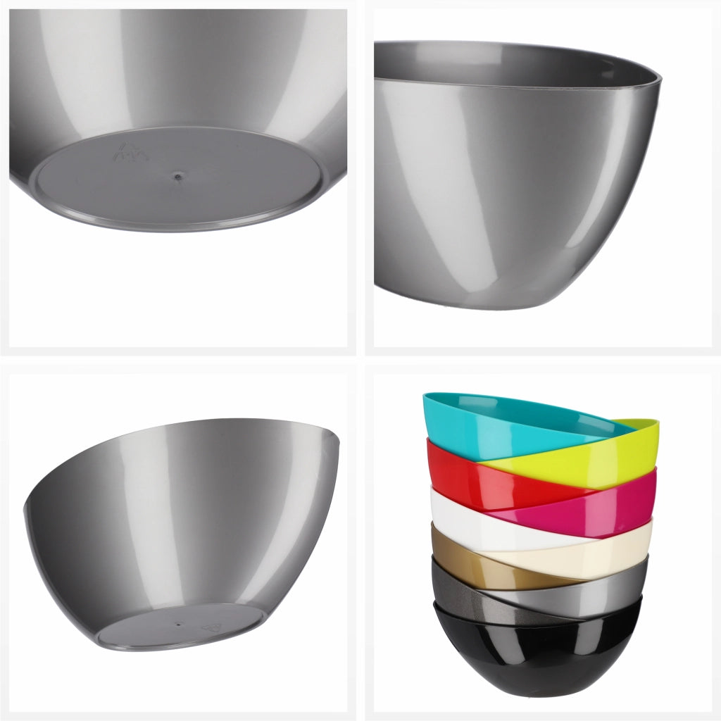 KADAX Vaso da fiori Vaso da fiori 21 cm Coperchio ovale Supporto per fiori in plastica argento