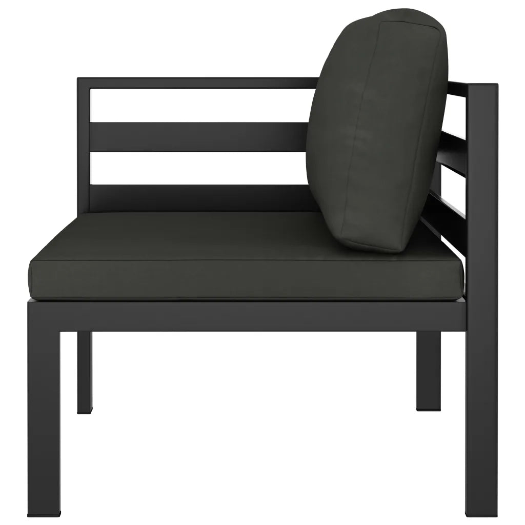 Set Divani da Giardino 6 pz con Cuscini in Alluminio Antracite cod mxl 40802