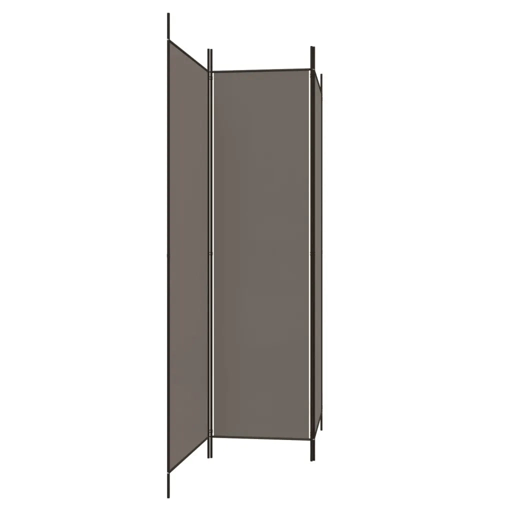 Divisorio a 3 Pannelli Antracite 150x220 cm in Tessuto 350196