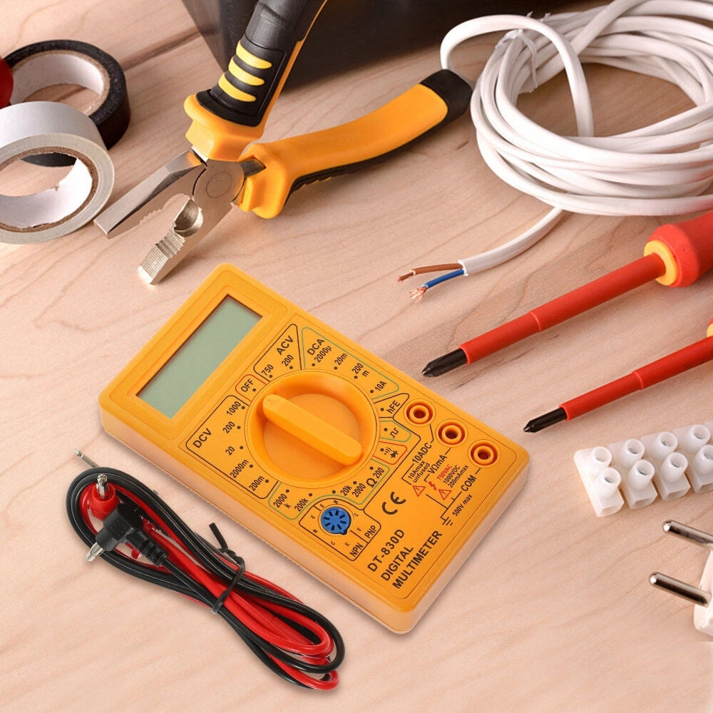 Multimetro Digitale DT-830D – Display LCD HD, Misura Tensione AC/DC, Corrente, Resistenza | Compatto e Portatile