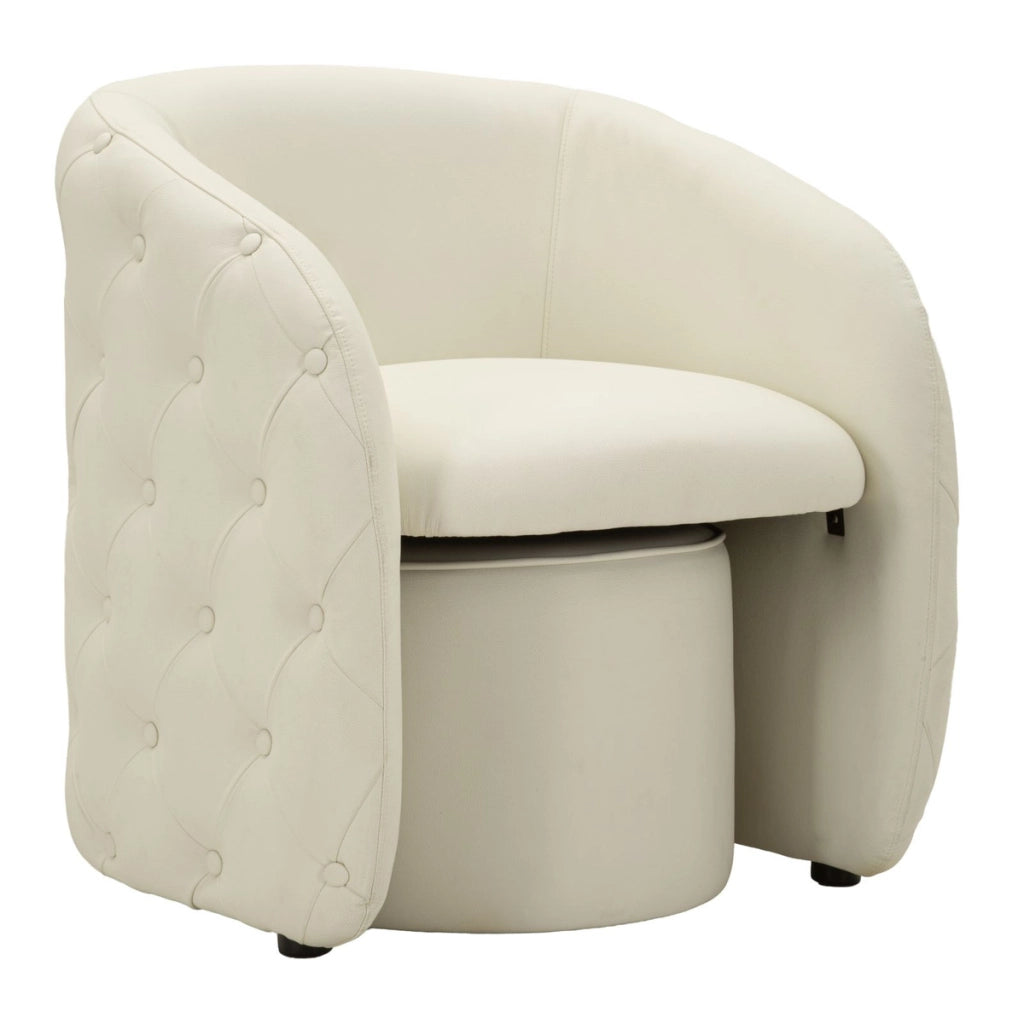Poltrona con pouf Zagabria in bianco