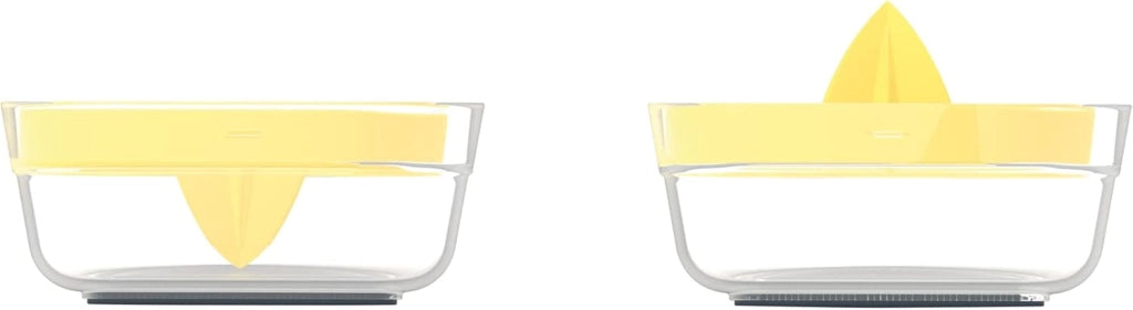 Joseph Joseph Duo Spremiagrumi Manuale con coperchio reversibile per una conservazione compatta, Spremi Limone, Agrumi, Arance, Giallo Chiaro