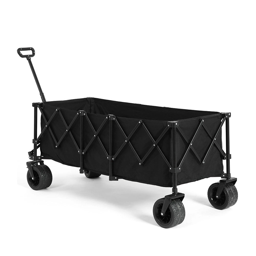 Carrello da spiaggia e giardino pieghevole - Xylo - 300 l 100 kg ruote fuoristrada portabicchieri - Nero