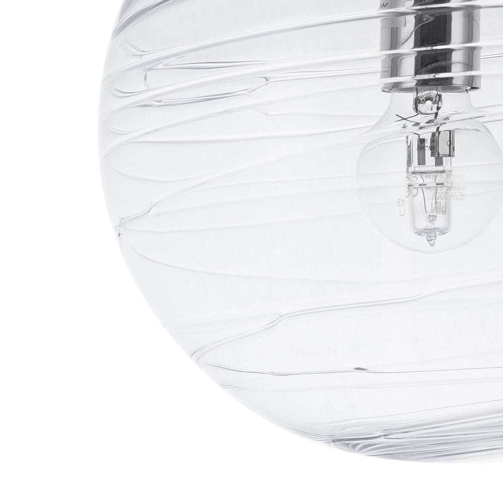 Lampada a Sospensione lampadario a Globo Moderno in Vetro Trasparente