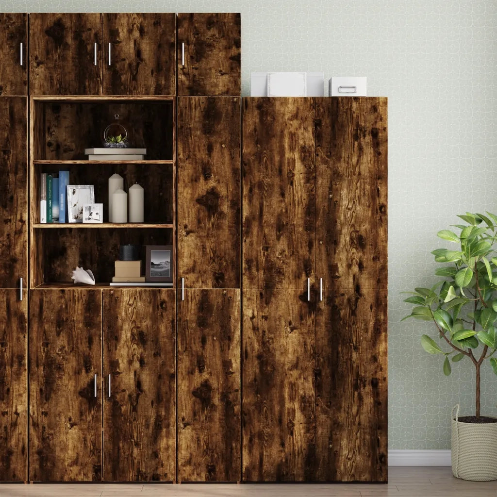 Armadietto a Muro | Mobile a Parete Rovere Fumo 30x42,5x40 cm in Legno Multistrato