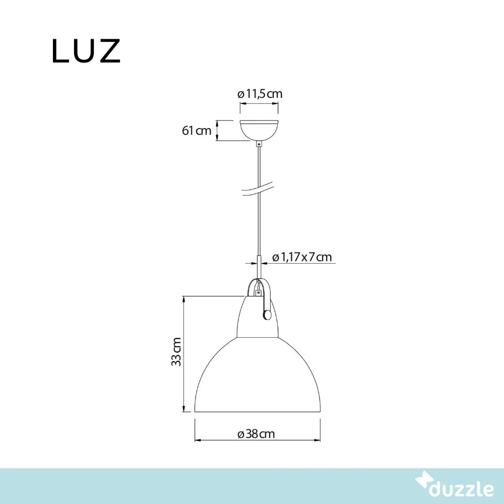 Lampada a sospensione Luz in metallo nero opaco | Duzzle