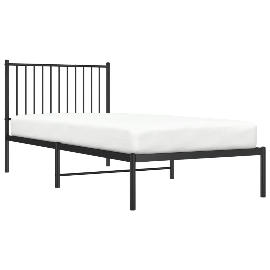 Giroletto con Testiera in Metallo Nero 90x200 cm 350857