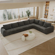Divano in ciniglia 401x267x85 cm, grigio scuro, senza montaggio