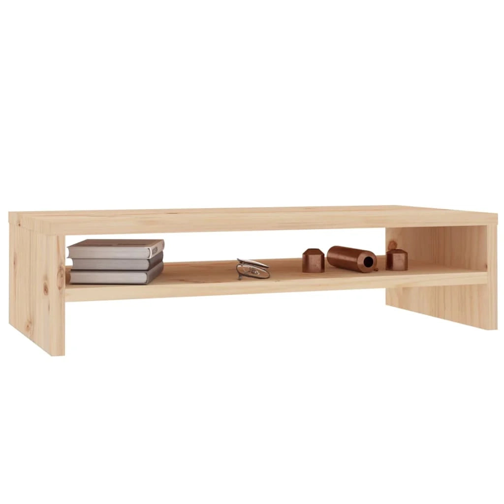 Supporto per monitor 50 x 24 x 13 cm in legno massello di pino marrone 02_0029206