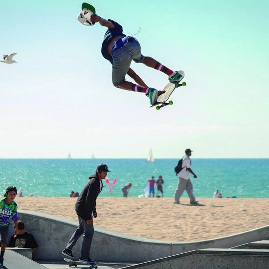 Skateboard completo 31 pollici sette strati lamina esagonale per principianti adulti - Blu Viola Lampo