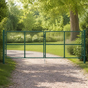 Double Wire Mesh Double Gate Steel 390x125 Cm Green