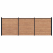 Pannello di Recinzione 3 pcs WPC e Alluminio Marrone 3429377