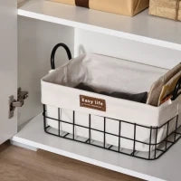Mobiletto Multiuso in Legno Bianco con 2 Cassetti e 2 Armadietti con Apertura a Pressione, 117x36x74 cm