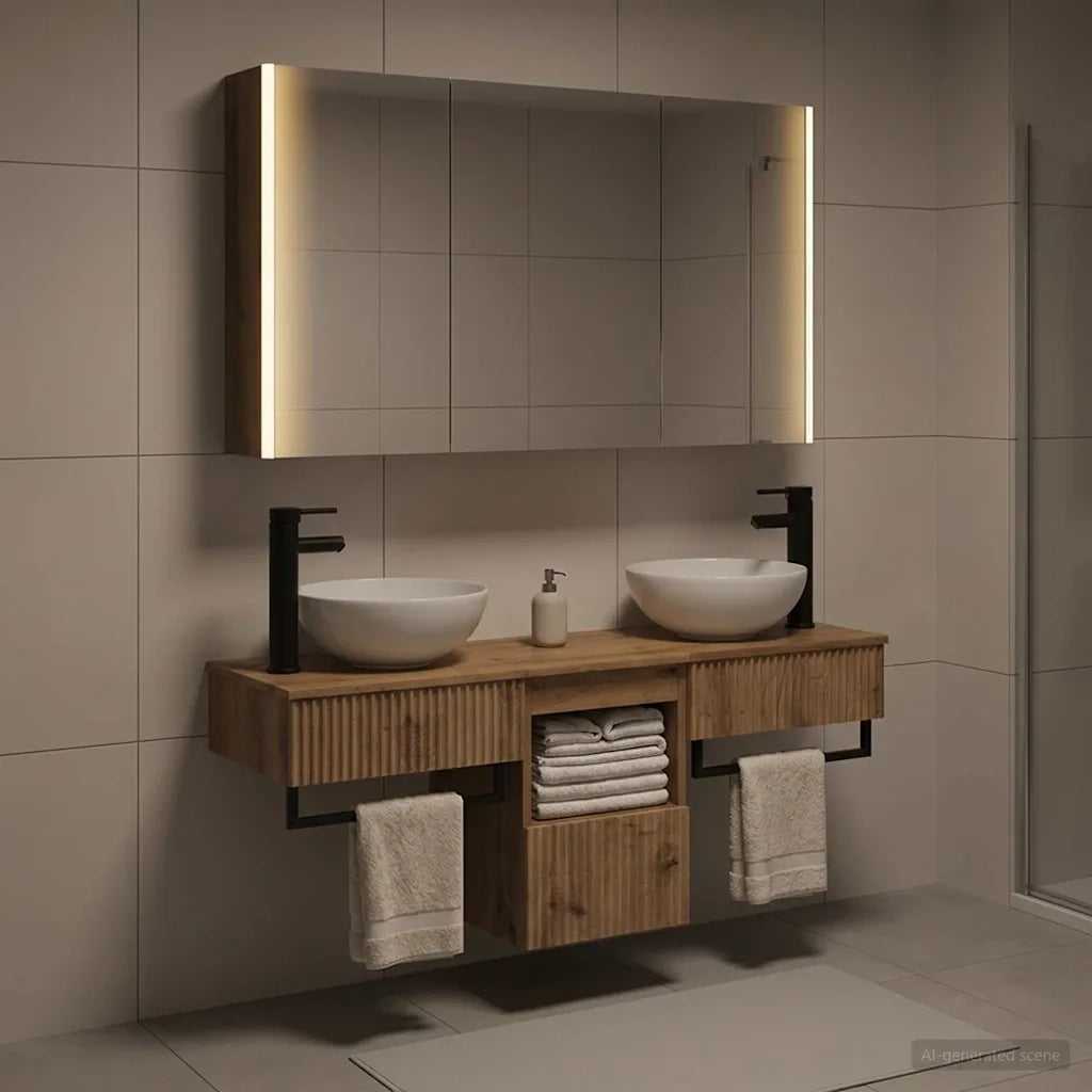 Set di Armadi da Bagno 4 pcs Rovere Artigianale 3406270