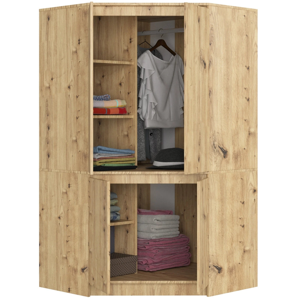 Armadio ad angolo AKORD S100 Quercia Artisan 100 cm 4 ante 100x50x180 cm