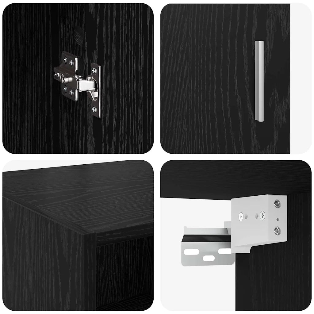 Armadio Rovere Nero 80 x 42,5 x 225 cm Legno multistrato