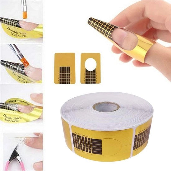 Kit di stencil per unghie 500 pezzi - Adesivo autoadesivo - Pellicola per estensione unghie - Modellazione unghie a smalto - Strisce per unghie - Istruzioni precise