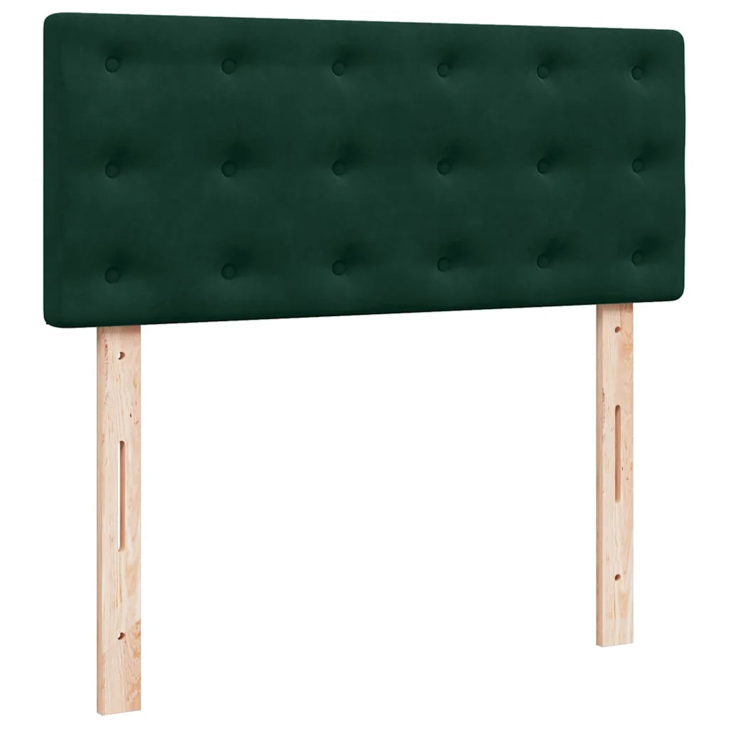 Giroletto a Molle con Materasso Verde Scuro 120x200 cm Velluto