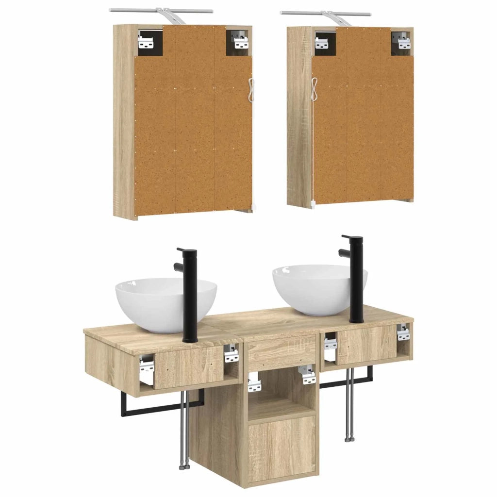 Set di Armadi da Bagno 5 pcs Rovere Sonoma 43 x 16 x 62,5 cm 3406281