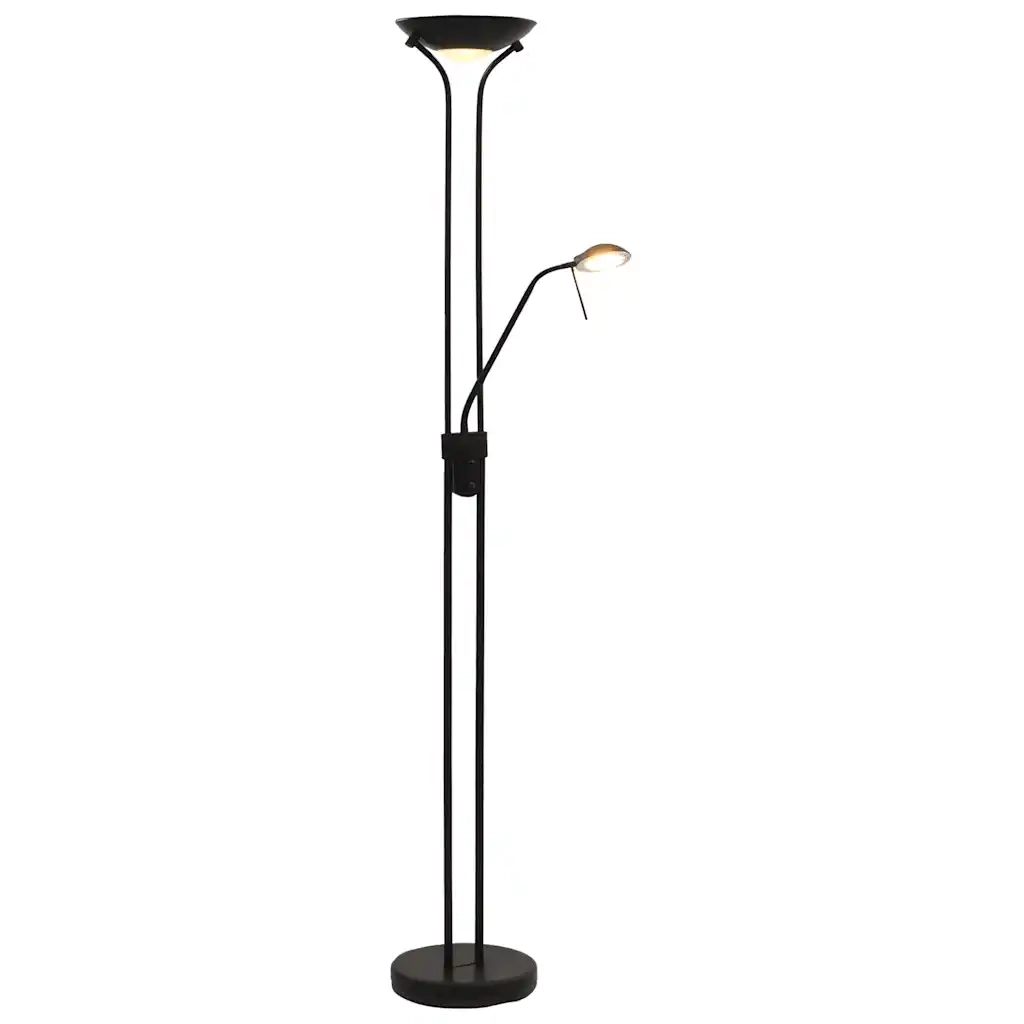 Lampada da terra moderna a LED con illuminazione regolabile 180 x 25 cm atmosfera accogliente finitura in acciaio nero opaco 02_0046437