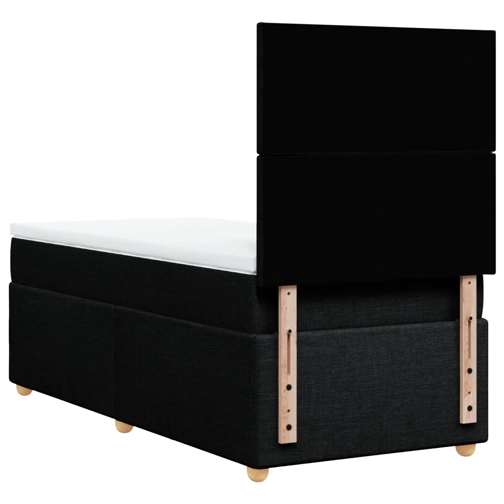Giroletto a Molle con Materasso Nero 90x200 cm in Tessuto 3293458