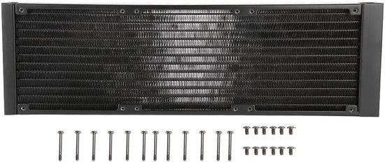 Raffreddatore 360 mm - Scambiatore di calore PC - 12 Tubi - Installazione semplice - Alluminio - G1/4 Boccole - Scambiatore d'acqua