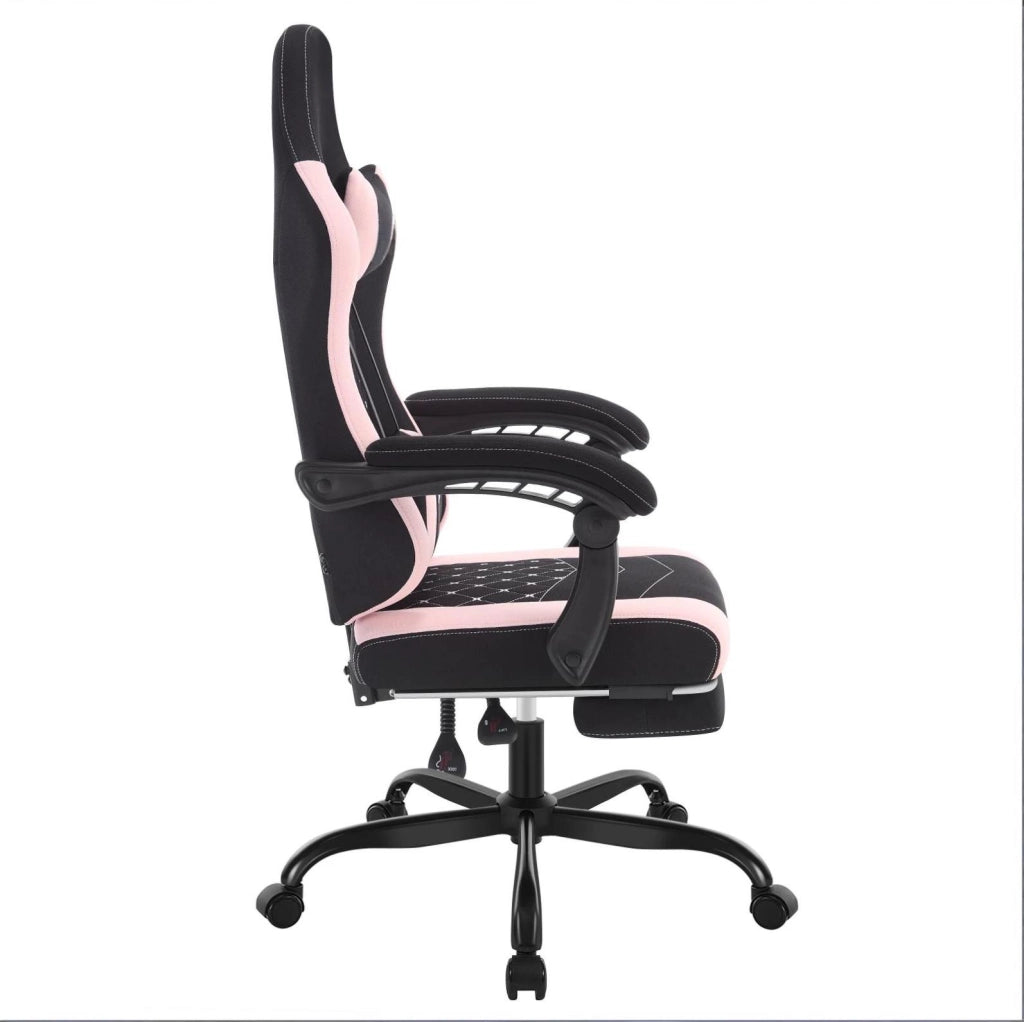 Sedia gaming ergonomica con massaggio, rete e poggiapiedi