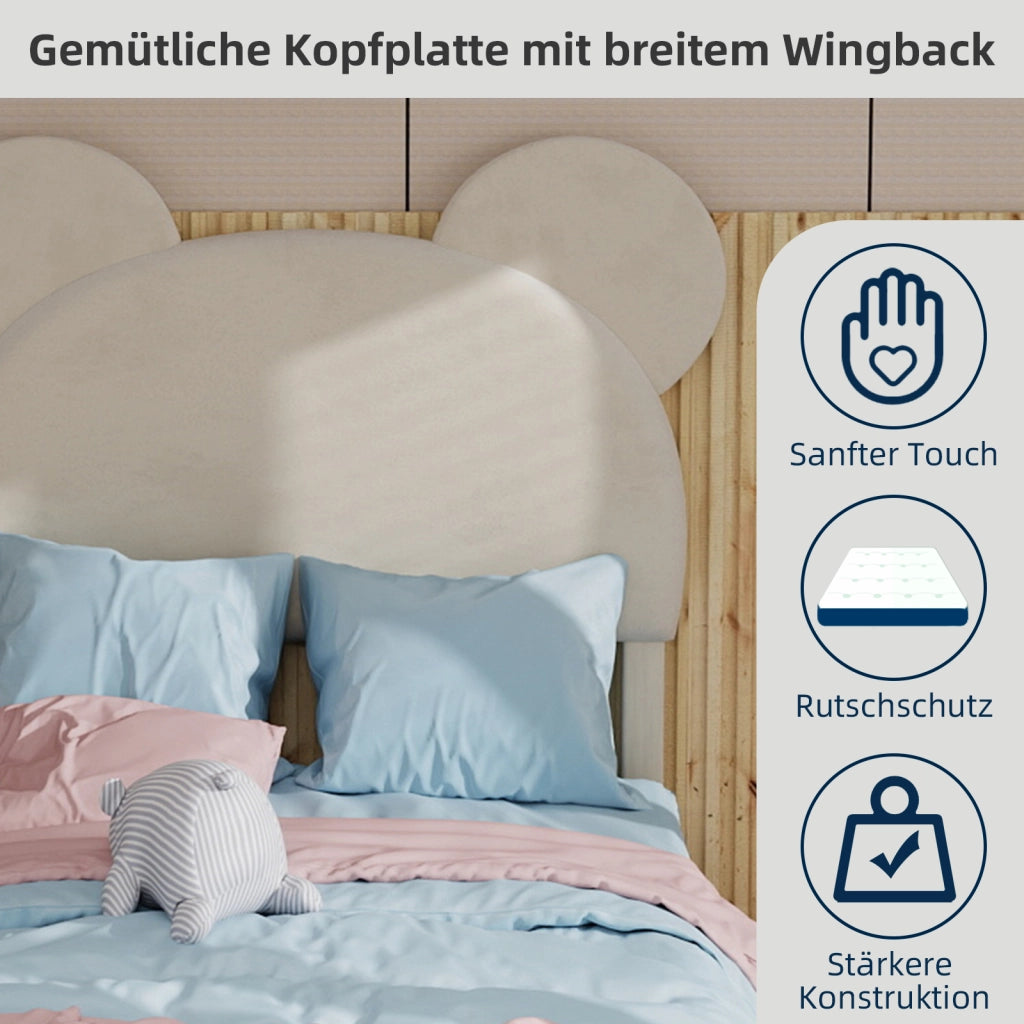 Letto Contenitore 90x200 cm; Letto Singolo - Box con Sollevamento Pneumatico - Beige