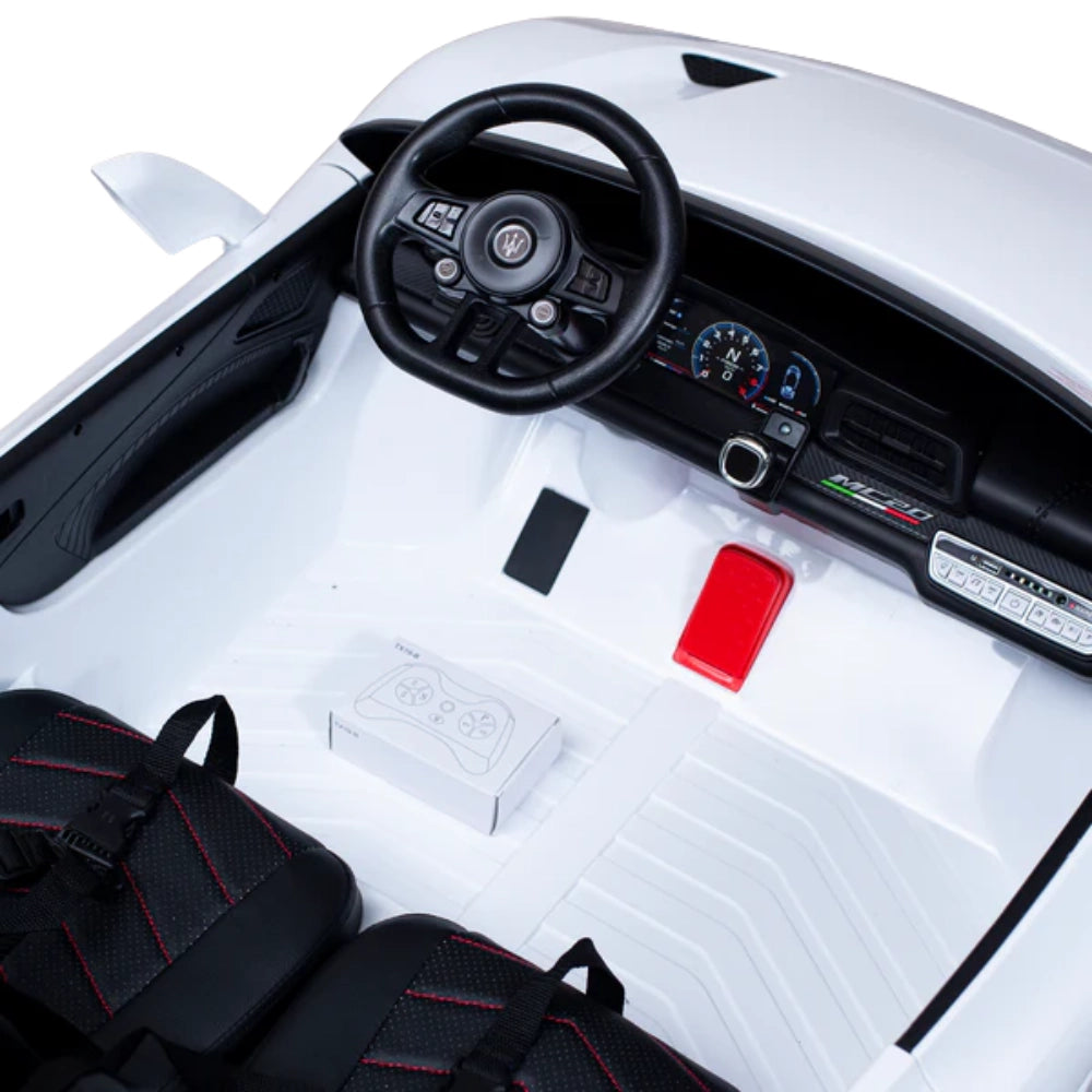 Tecnobike Shop - Auto Elettrica Per Bambini Maserati MC20 Full Optional 12V-Bianco