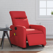 Poltrona Massaggio Elettrica Reclinabile Rosso Similpelle 3206747