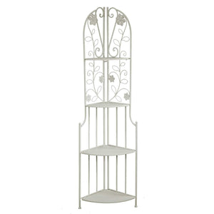 Portapiante ad Angolo 4 ripiani 48x33xh160 cm in Metallo Milena Bianco