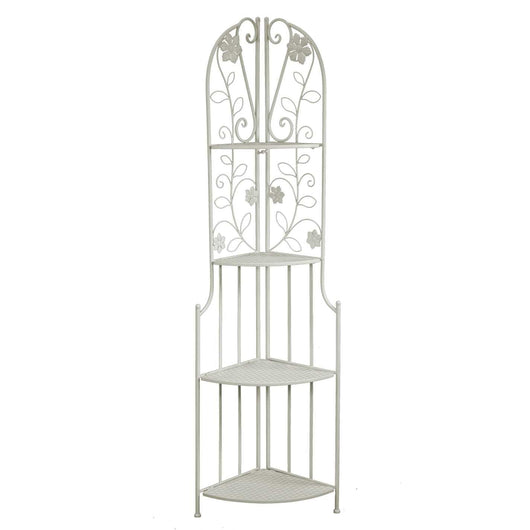 Portapiante ad Angolo 4 ripiani 48x33xh160 cm in Metallo Milena Bianco