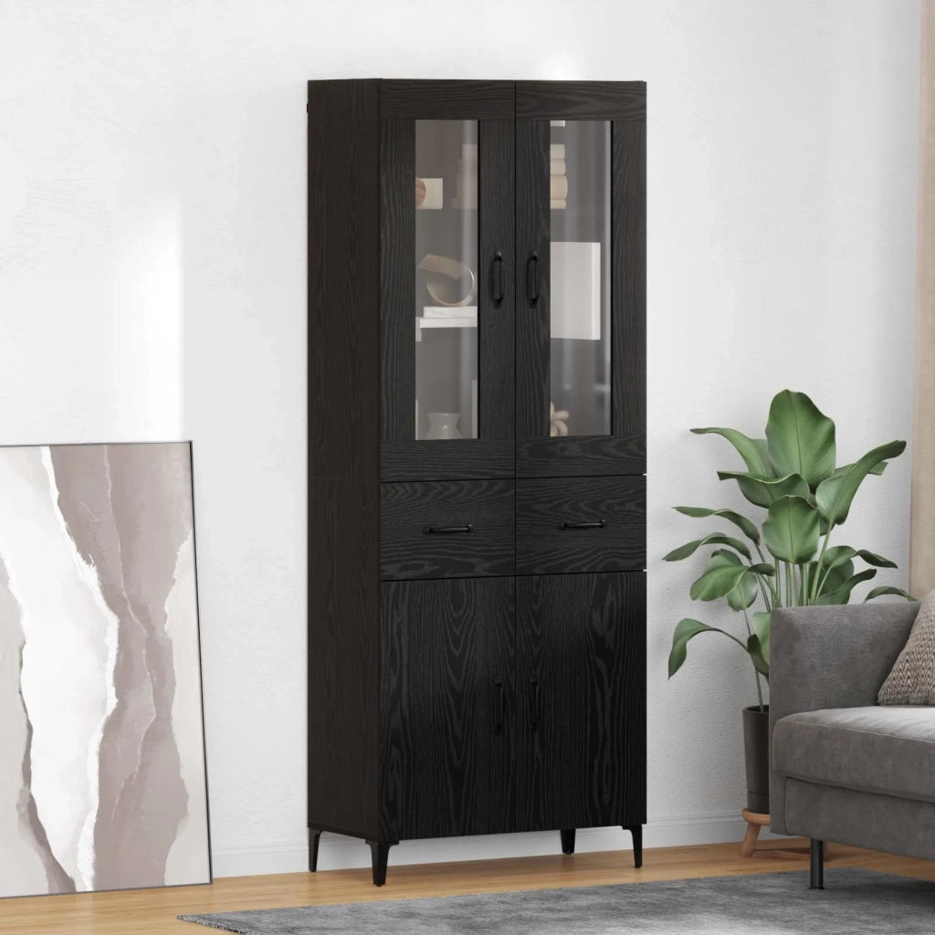Credenza Rovere Nero 69,5 x 34 x 180 cm Legno multistrato 3416187