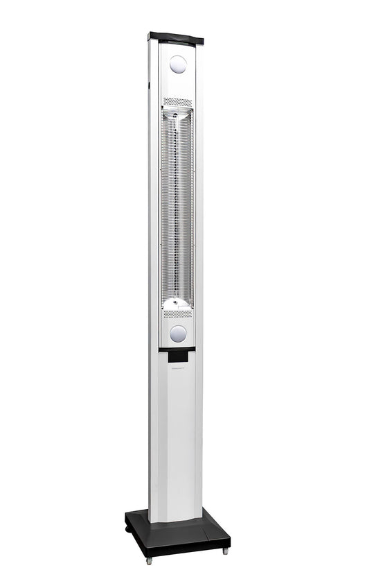 Stufa Elettrica ad infrarossi da Esterno 50x25x200 cm in Fibra di Carbonio con Luce Led Skyline Bianco Latte