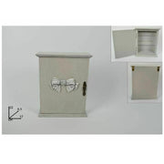 Trade Shop - Contenitore Box Cassetta Porta Chiavi Portachiavi In Legno Con Fiocco 17x22x6.5cm -