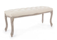 Panca Mathilde Naturale in Tessuto effetto Velluto Naturale