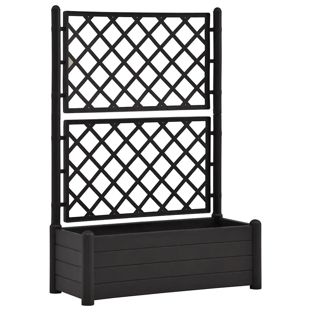 Fioriera | Cassetta per fiori | Vaso da Giardino con Graticcio 100x43x142 cm PP Antracite