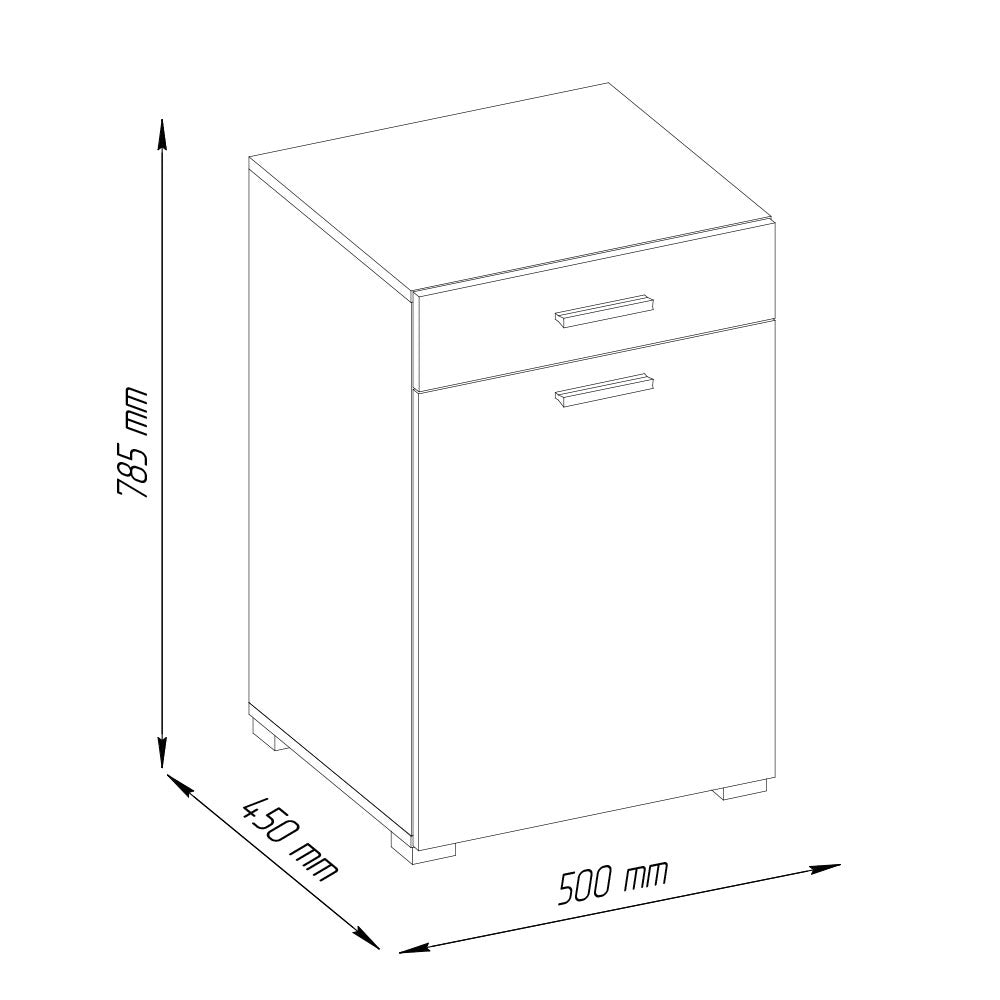 Vicco Armadietto da bagno con portabiancheria Antracite 50 x 78.5 cm
