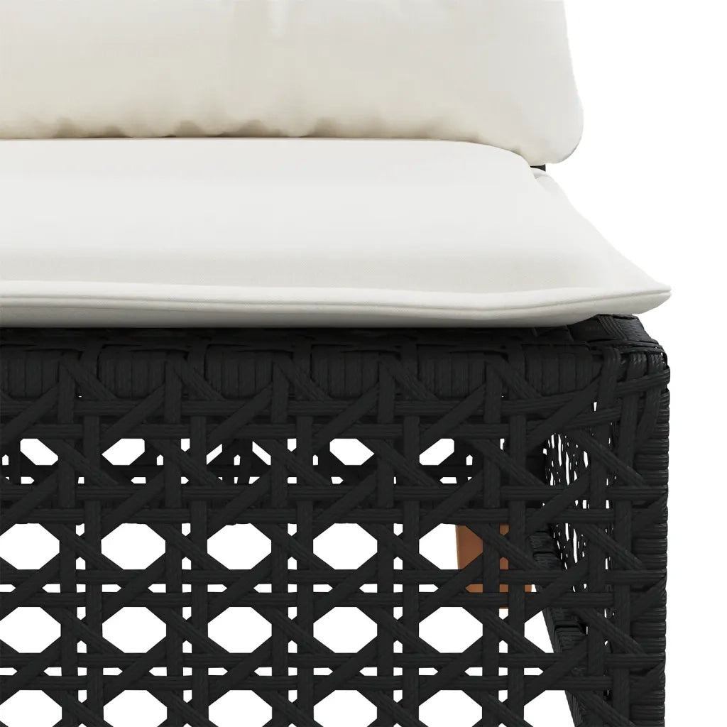 Set Divani da Giardino 5 pz con Cuscini in Polyrattan Nero 3261806